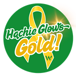 hachie glows gold logo